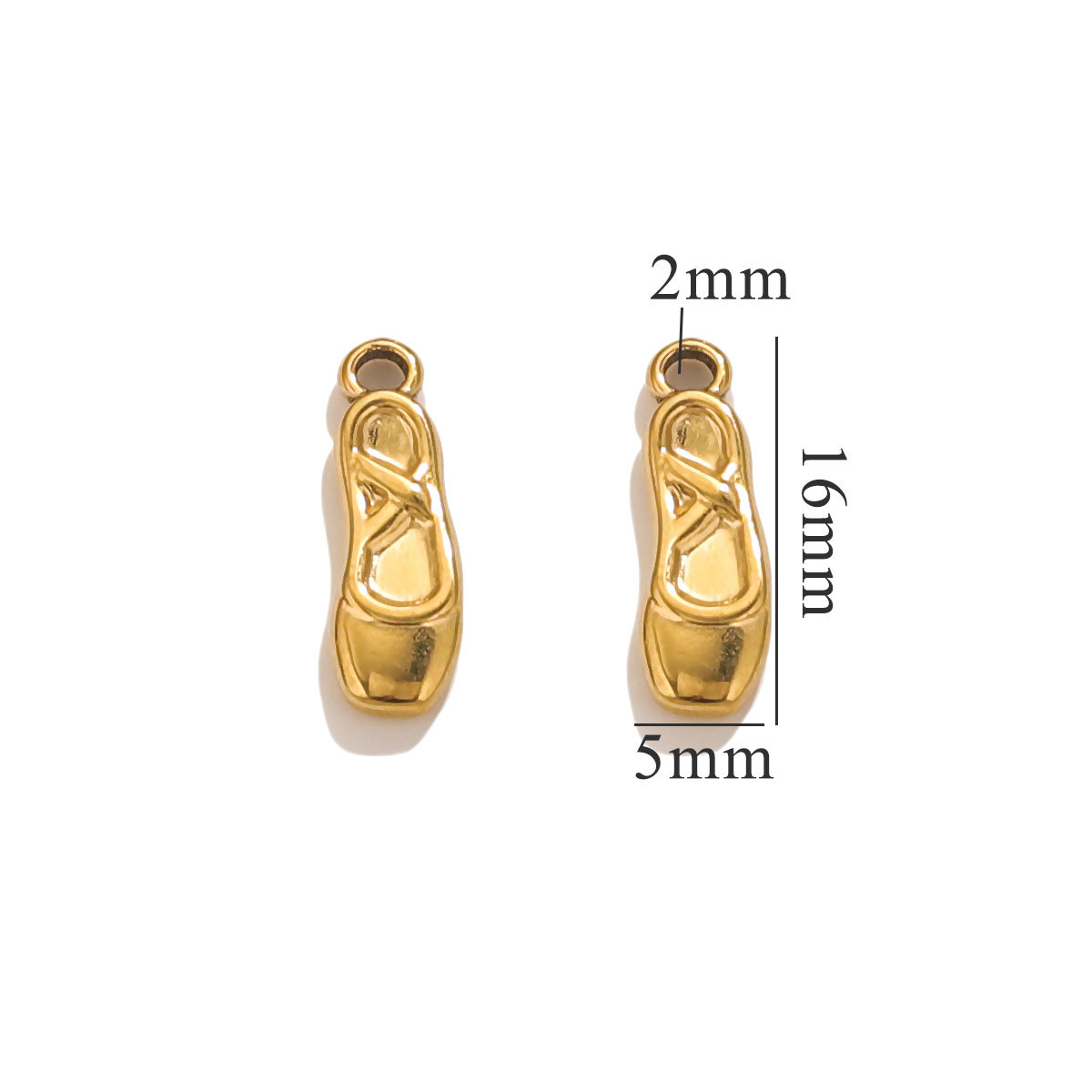 Gold color / 1 Piece Simple Retro Style Cartoon Shoes Shape Stainless Steel  Gold Color Women's Pendant Picture16